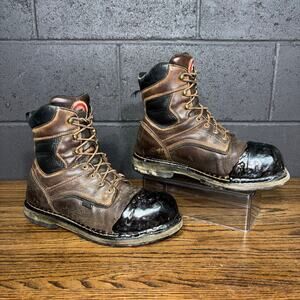 Red Wing Brown Leather Steel Toe Work Boots Wide Fit Men’s 12 E2